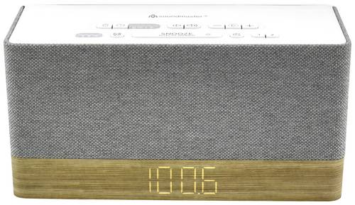 soundmaster UR630WE Radiowecker UKW Bluetooth, AUX, UKW Weckfunktion Grau, Braun
