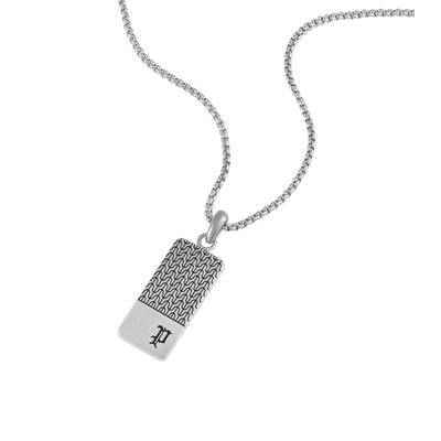 Kette mit Anhänger POLICE "Chainmale", silber (edelstahlfarben, schwarz), Halsketten, Herren, Edelstahl, L: 55 B: 2mm, B:2mm