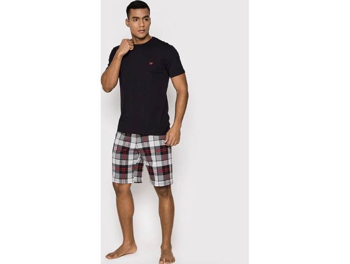 Emporio Armani Pattern Mix - Shortama - Katoen 95% - Black (M)