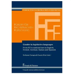 Gender in legislative languages, Fachbücher von Stefania Cavagnoli, Laura Mori