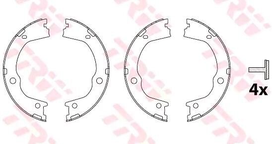 TRW GS8860 Handbrake shoes