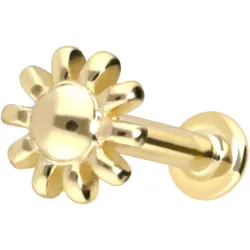 14 Karat Gold Labret mit Innengewinde BLUME