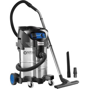 Nilfisk Nass-Trockensauger Attix 40-21 PC INOX, 37 Liter, 1500 Watt, Edelstahlbehälter, mit Steckdose