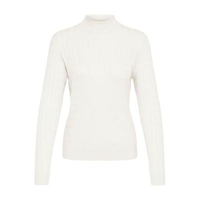 Rollkragenpullover OXMO "Rollkragenpullover OXSally", Damen, Gr. M, weiß (cloud dancer), Obermaterial: 70% Viskose CV. 30% Nylon NY., Pullover Rollkragenpullover