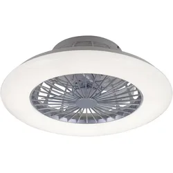 Deckenleuchte CCT Deckenventilator 3 Stufen Raumlüfter Sternenhimmel Wohnzimmerlampe Fernbedienung, Stahl weiß, 1x LED 1700Lm 3000-6500K, D 50 cm