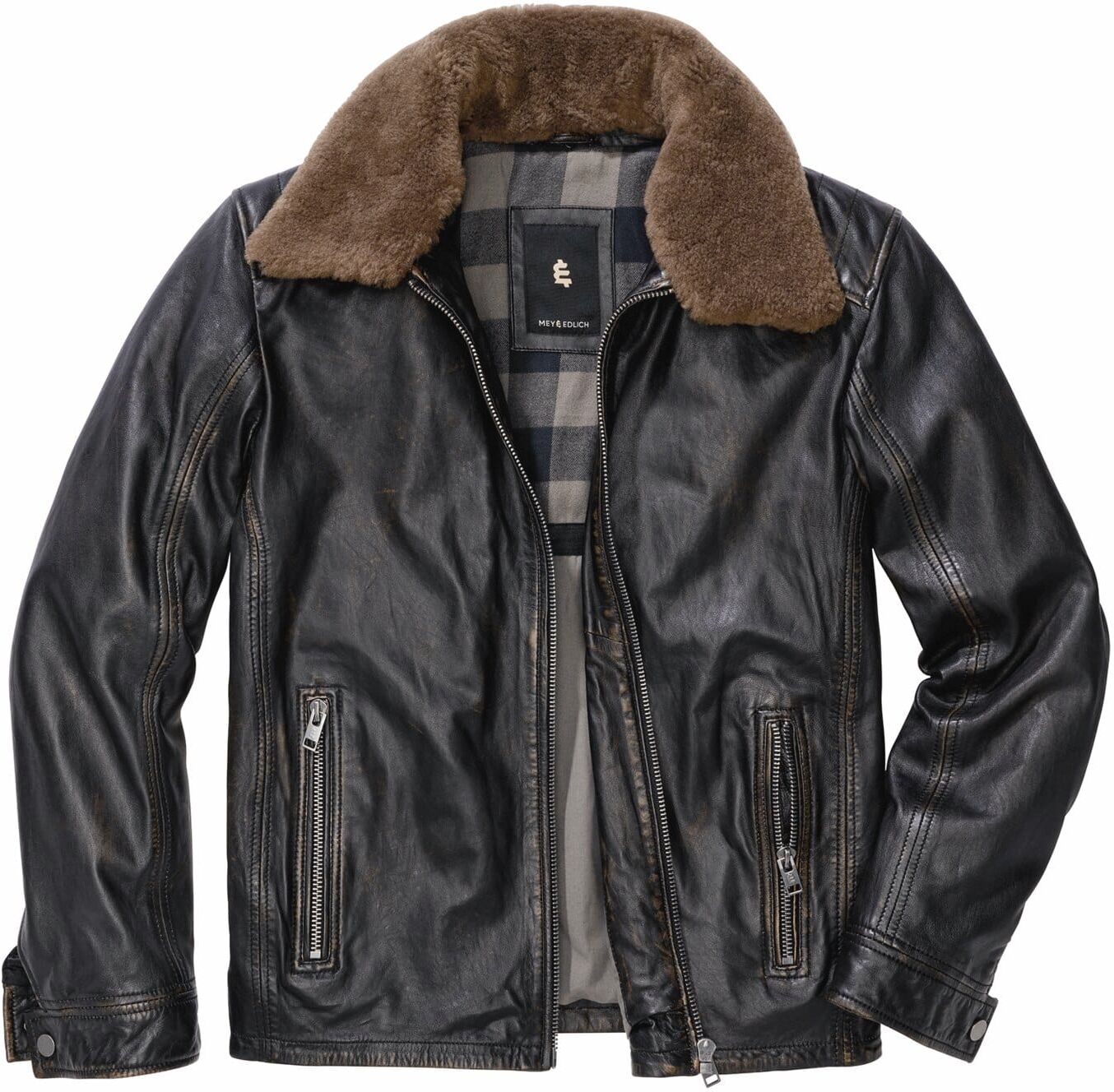 Mey & Edlich Lederjacke Aviator Braun 58
