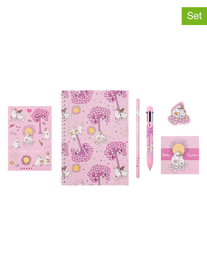 Moomin 6tlg. Schreibwaren-Set ''Sweethearts'' in Rosa/ Pink - onesize
