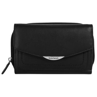 Geldbörse BRUNO BANANI "BRUNO BANANI Damen echt Leder", Damen, schwarz, Leder, leicht glänzend, unifarben, Kleinlederwaren, echt Leder