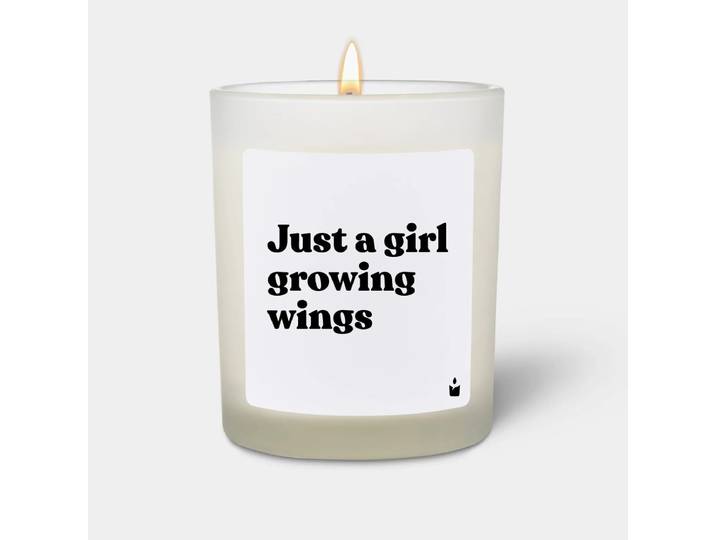 Duftkerze Weiss Woody Just a girl growing wings
