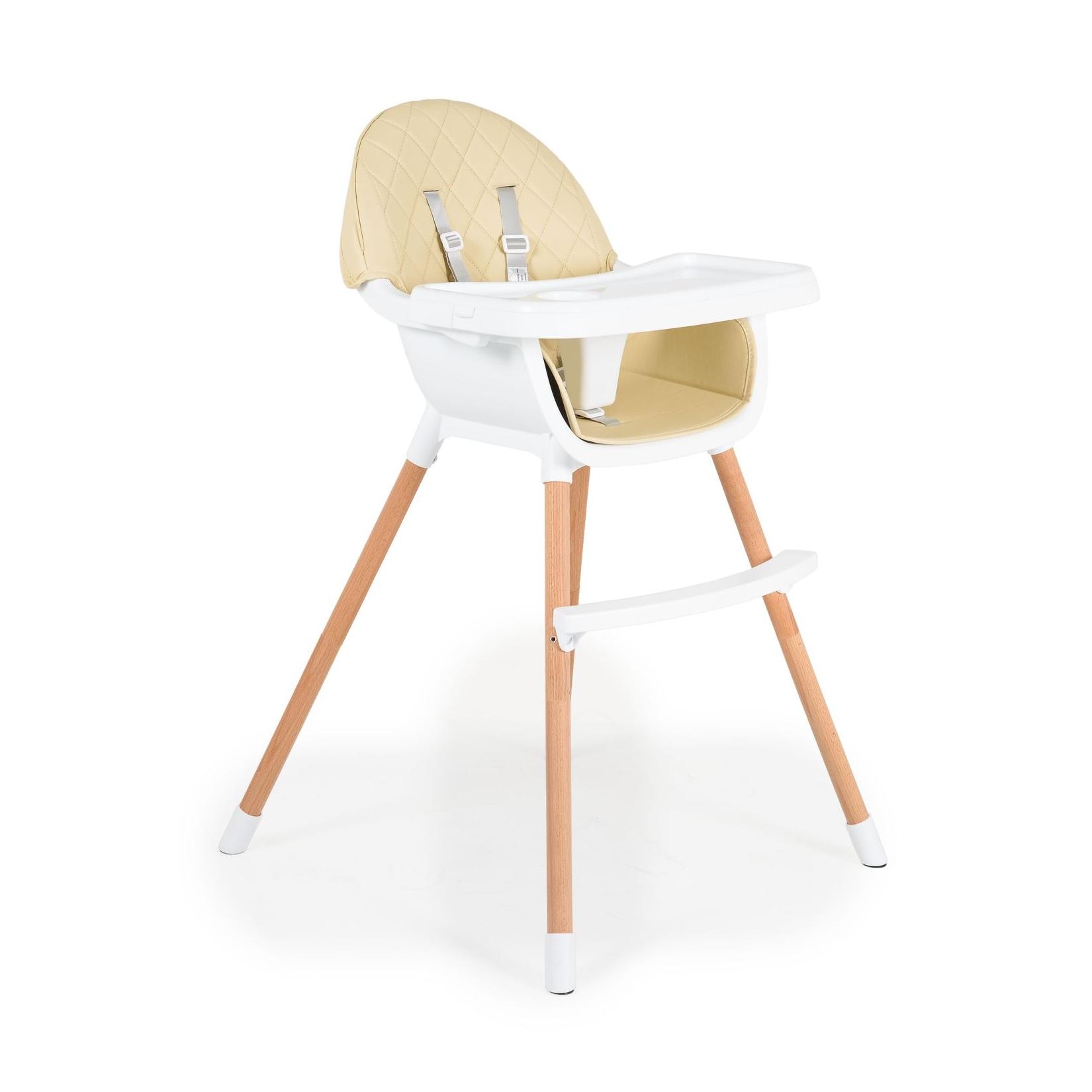 Cangaroo Kinderhochstuhl Gelato 2 in 1 Gurt, Kinderstuhl, Tisch verstellbar beige