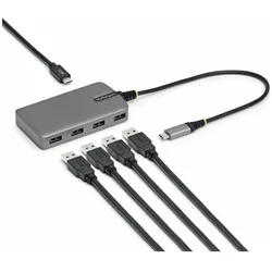 StarTech 4-Port USB-C Hub, 5Gbps, Bus Powered (USB-C, 5 Ports), Dockingstation + USB Hub, Grau