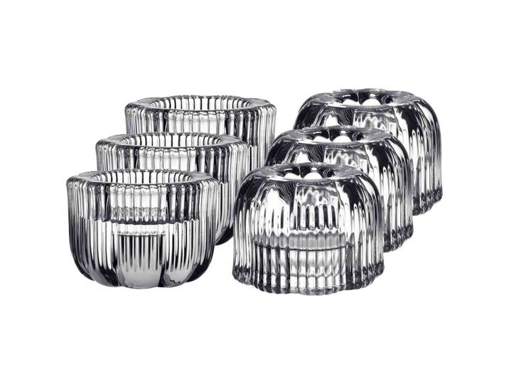 Kerzenhalter VILLEROY & BOCH 2in1-Kerzenständer Fleur ø 6,3 cm 6er Set transparent , bunt (transparent), Kerzenhalter, Kerzenhalter