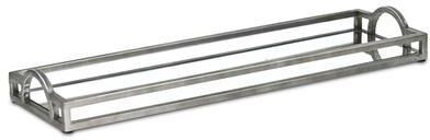 Cheungs Verena Slim Rectangular Mirrored Tray - Silver