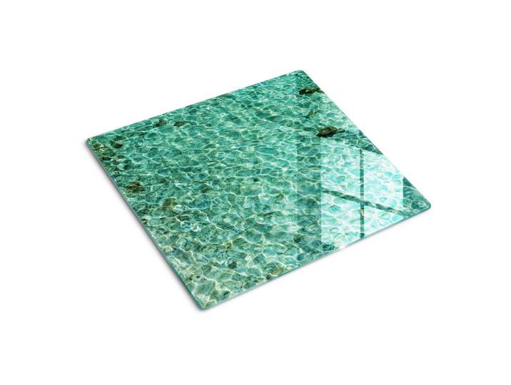 Tulup Glasplatte 60x52 cm Klares Wasser, Grün, Glas, 60x0.4x52 cm, Küchen, Küchenelektrogeräte, Herde, Herdabdeckplatten