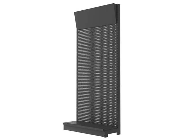 EGZASDI Boards Free Standing Peg Board Stand, Schwarzer Stecktafel-Präsentationsständer mit L-Basis, Metallregalen und 10 Haken
