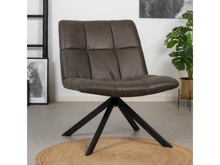 Fauteuil Industriel - Bronx71 - Eevi - Éco-cuir - Gris Anthracite