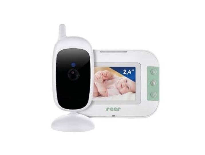 Reer BabyCam S Babyphone mit Kamera, 2,4 Zoll Display, 300 m, Weiß/Türkis