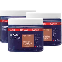 600ml Goldwell StyleSign Texture Lagoom Jam Styling Gel Set (3 x 200ml)