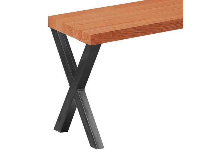 Banc - LAMO MANUFAKTUR - Modèle Creative - Bois massif - Pieds en métal noir - 30x80x47 cm