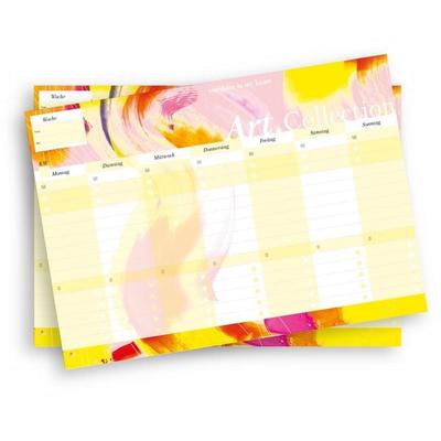 Notizblock-Set mit Kalender ohne Datum für den Schreibtisch. Immerwährender Terminplaner mit 50 Blatt zum Abreißen. Wochenplaner undatiert im