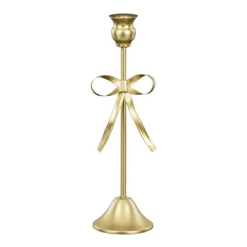Mica Decorations Kerst kandelaar strik - goud