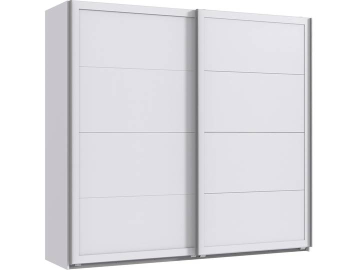 Schwebetürenschrank, Spanplatte, Weiß, 225×208×65 cm, 2 Türen, Landhausstil, Wimex