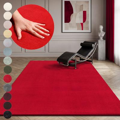 Teppich OTTO HOME "Arabell, Kunstfellteppich, Felloptik, waschbar", rot, B:80cm H:16mm L:150cm, Polyester, Teppiche, Teppich, flauschig, kuschelig, Anti-Rutsch-Unterseite, Wohnzimmer, Schlafzimmer, Topseller