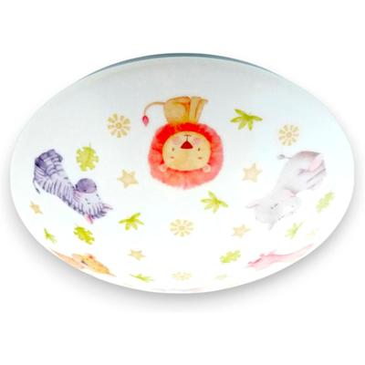 NIERMANN Deckenleuchte "Kinderlampe mit Motiv "Little Safari", Kinderzimmer", bunt (weiß, bunt), 1, Ø 35cm H: 9cm, 1 Stk., Leuchten, bruchsichere Deckenschale, Deckenleuchte