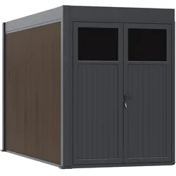 Weide Weide Aluminium & Wpc Anbau-Gartenhaus 4X2 M Anthrazit & Teak4.0 X 2.0 Meter