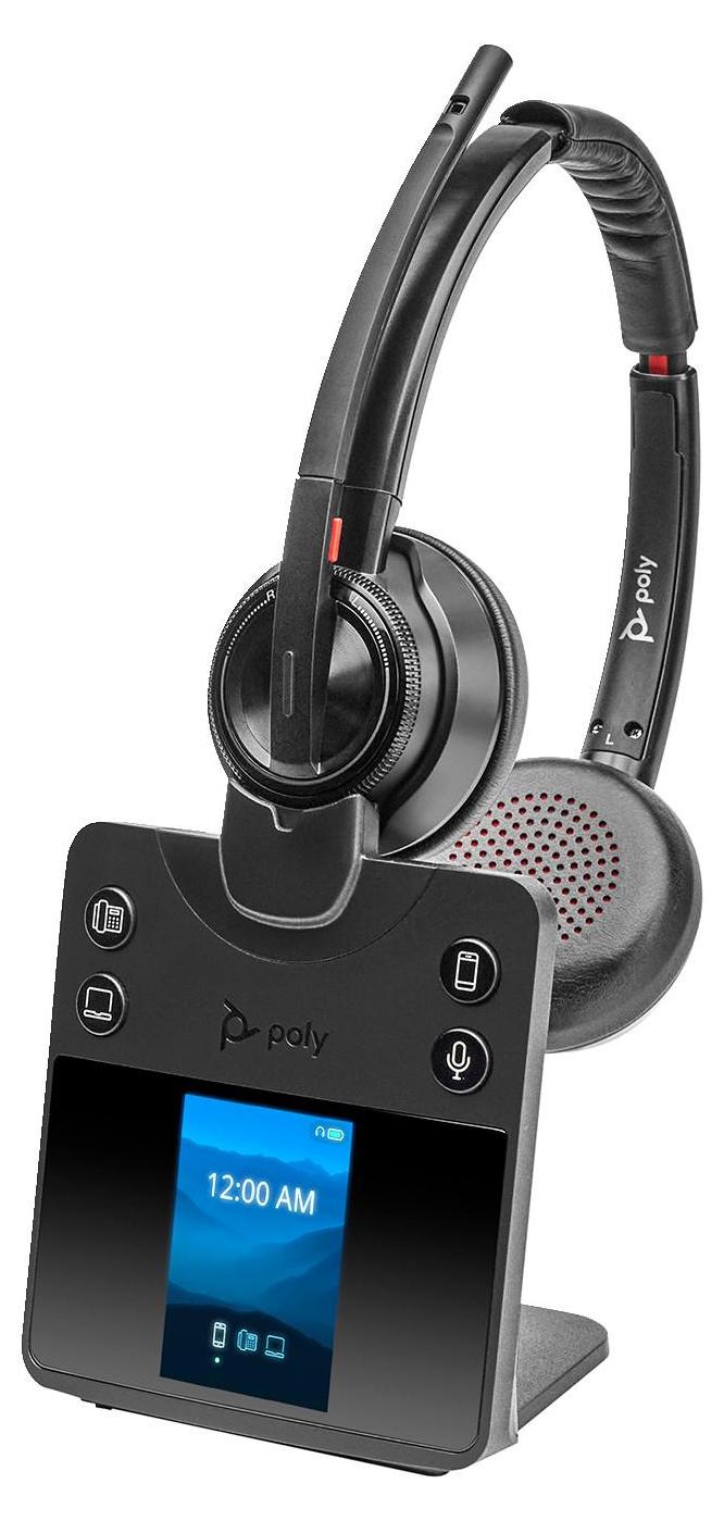 HP Poly Savi 8420 Office DECT 1880-1900 MHz Stereo-Headset, Kabellos, Büro/Callcenter, 160 g, Kopfhörer, Schwarz