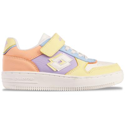 Sneaker LOTTO, Kinder, Gr. 25, gelb (gelb, flamingo), Synthetik, mehrfarbig, Schuhe Sneaker, - in kinderfußgerechter Passform