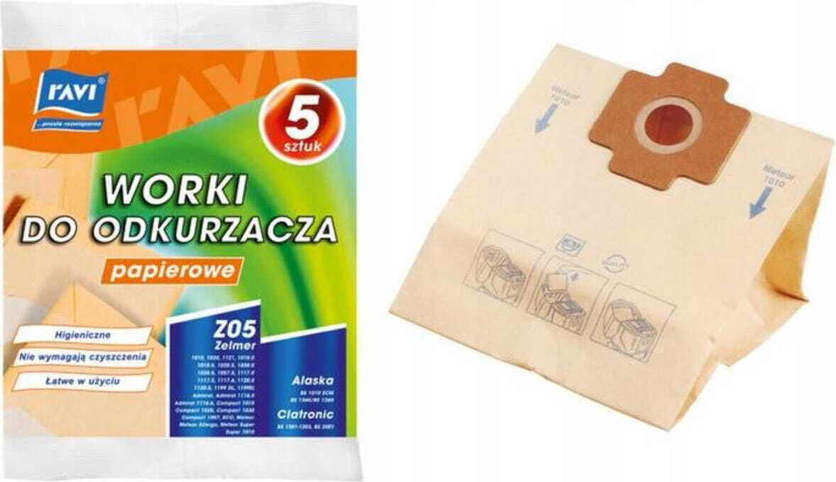 Zelmer Z05 stofzuigerzakken, vervanging, 5 stuks