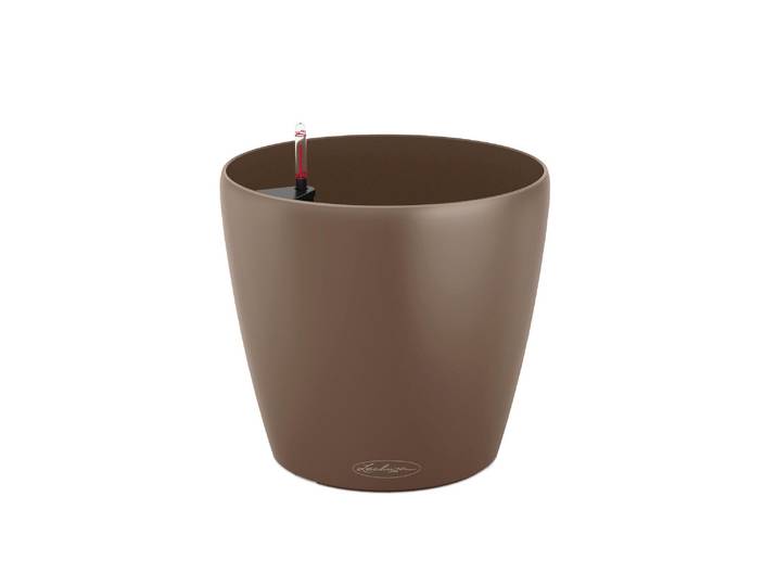 Blumentopf Lechuza Pflanzentopf CLASSICO Color , braun, B:21,5cm H:20,5cm T:21,5cm Ø:21,5cm, Pflanzgefässe, Blumentopf, Material: Polycarbonat, Polypropylen