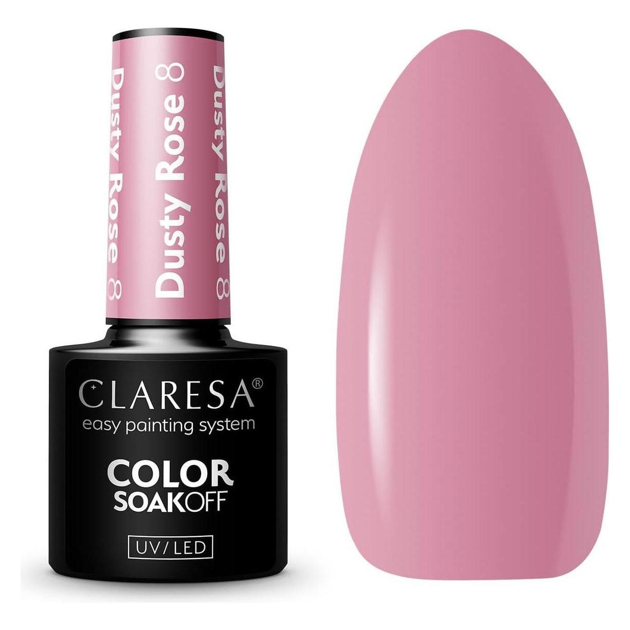 Claresa 8 Dusty Rose UV-Nagellack 5ml (Rosa, Farblack, Gel-Effekt Nagellack, UV-Gel Lack) (44151559)