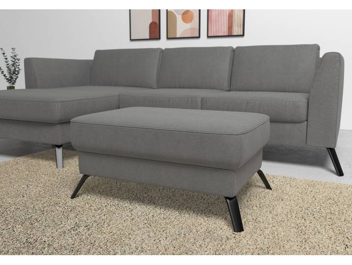 Hocker SIT & MORE Olsen , grau, B:89cm H:48cm T:59cm, 98% Polyester 2%Polyamid, Hocker, Hocker