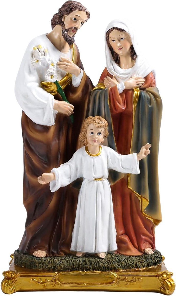 Handgeschilderd Resin Heilige Familie Beeldje voor Tafeldecoratie - Multicolor - Hoogte: 31,5 cm
