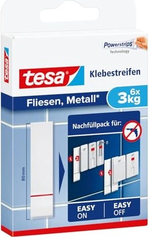 tesa Powerstrips Klebestreifen für Fliesen und Metall
