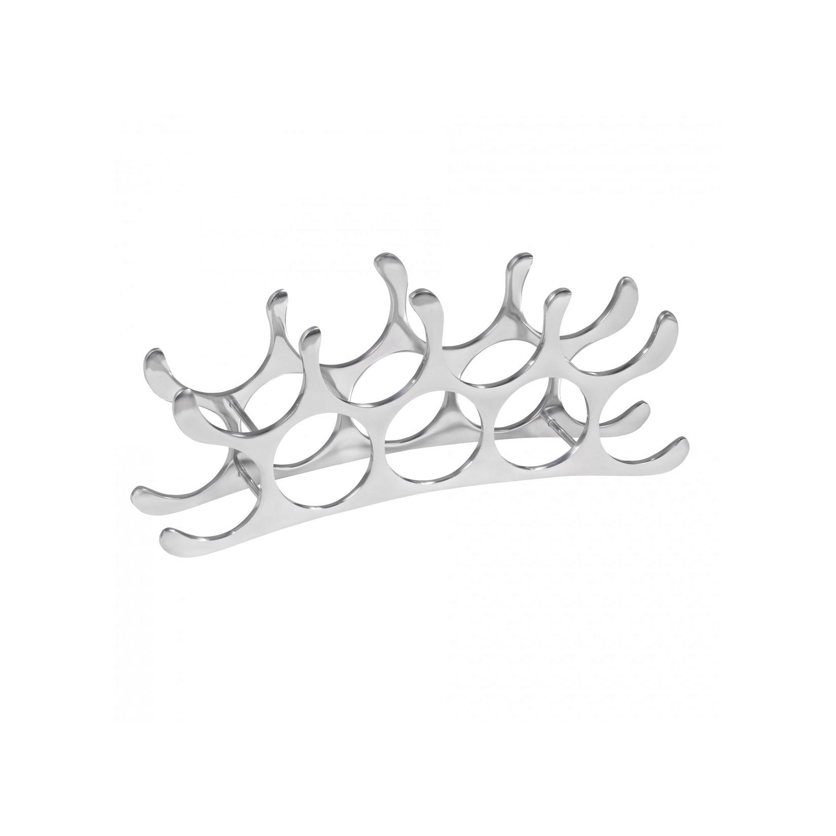 Weinregal Aluminium Modern Stil für 9 Flaschen liegend schmal 55x20x12cm