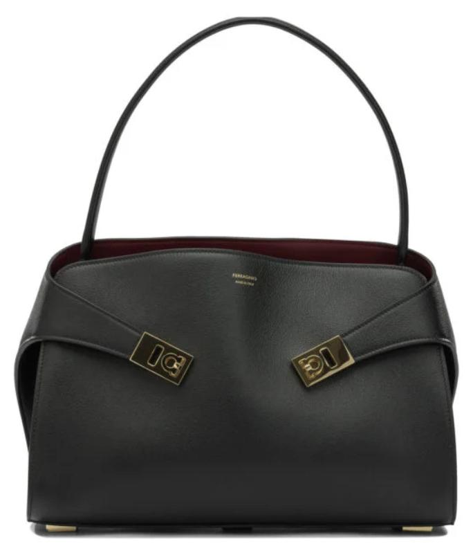 FERRAGAMO Handtasche aus Leder, Damenmodell, schwarz - EINFACHE AUSFÜHRUNG
