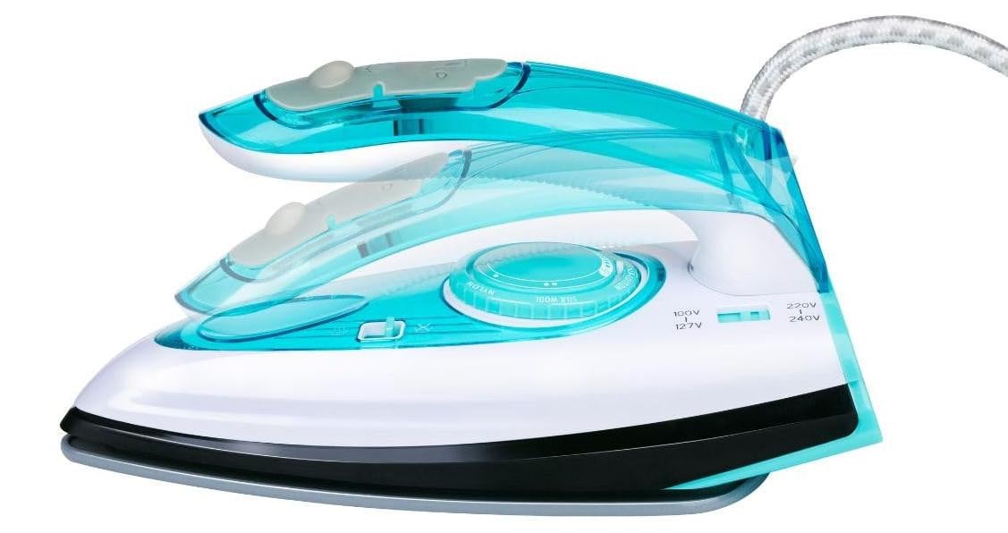 Alpina Design Reisstrijkijzer SL-9990B2 - Opvouwbaar en compact stoomstrijkijzer met dubbele spanning (750-1200W)