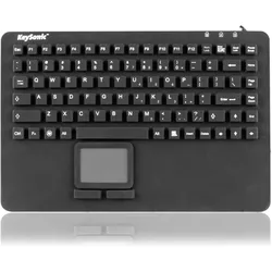KeySonic KSK-5230 IN Silikontastatur mit Touchpad wasserdicht antimikrobisch Industrietastatur hitzebestae... (US, Kabelgebunden), Tastatur, Schwarz