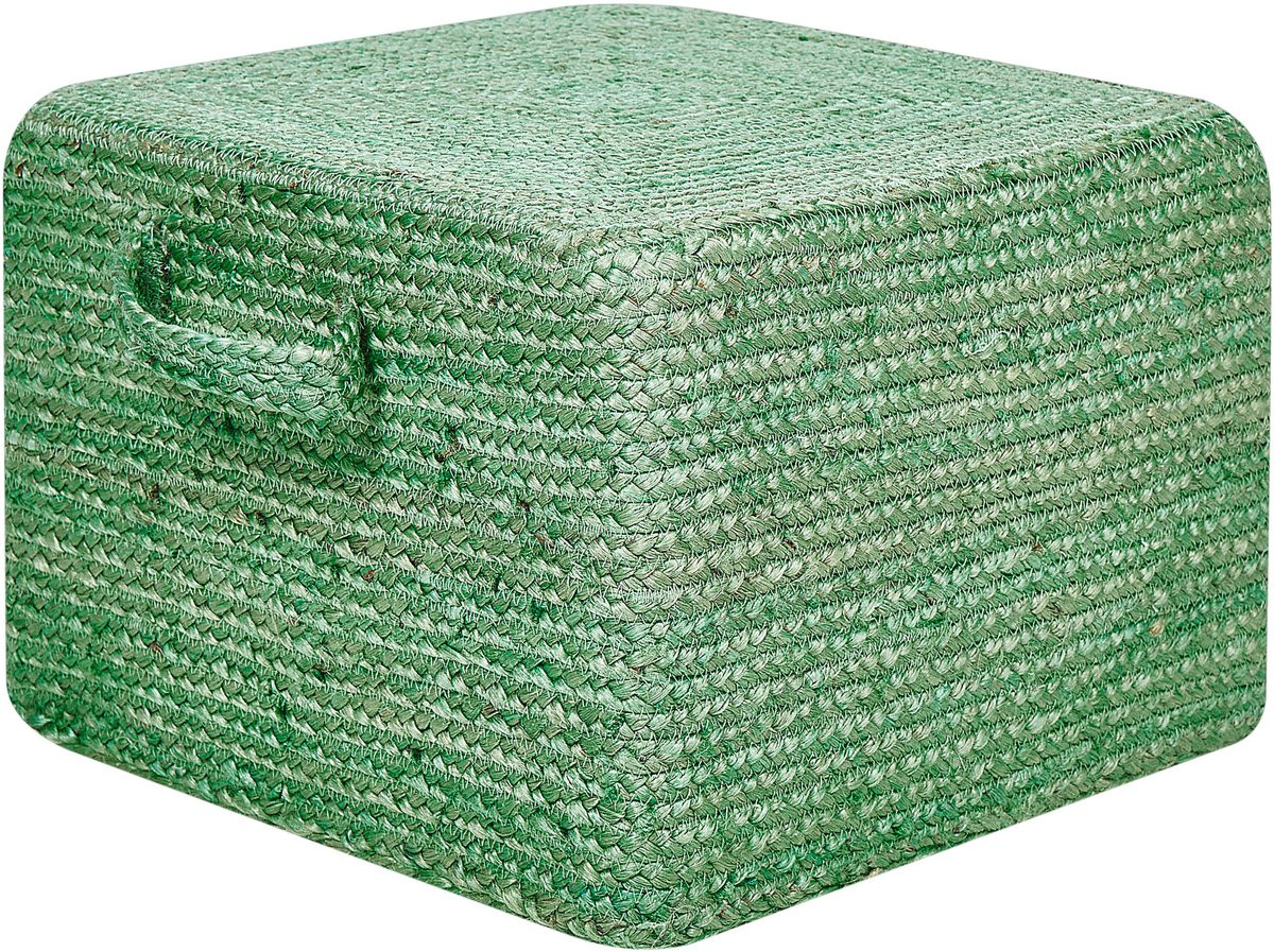 Beliani Poef DHADAR - Groen - Jute