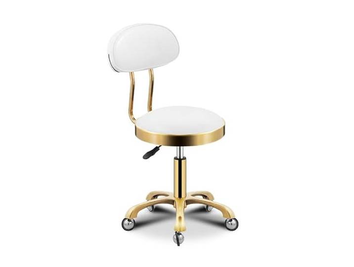 JFGCTYHXY Hocker mit Rollen, Mit Rückenlehne, for Nageltechniker-Tätowiererarbeiten im Geschäft(White)