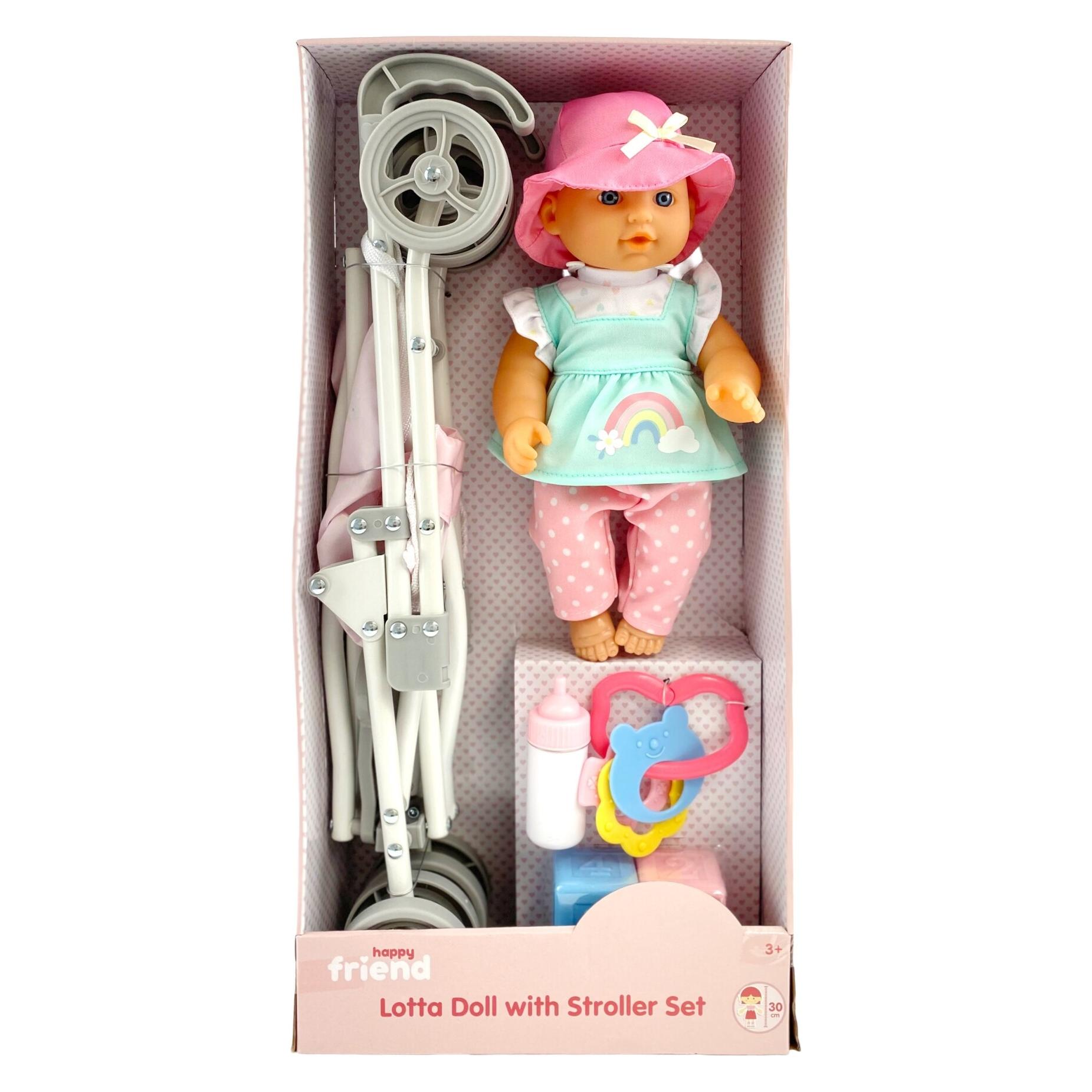 happytoys HAPPY FRIEND - Lotta Doll 30cm with Stroller Set (504234)