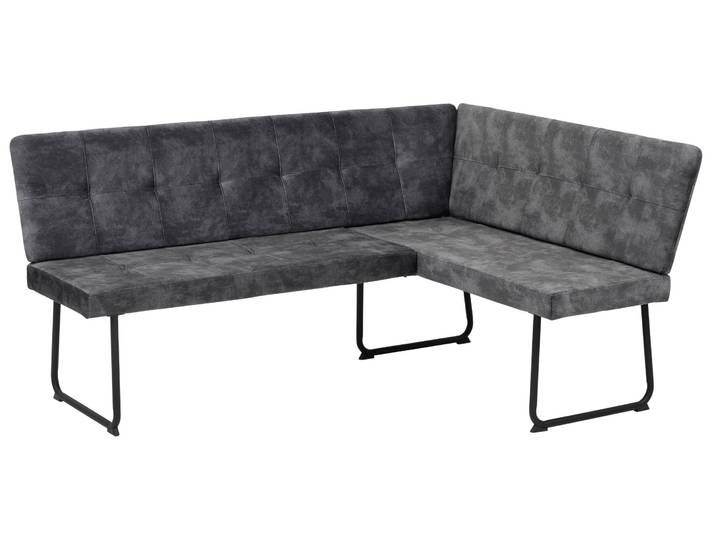 Eckbank HELA JANINA , schwarz (vintage anthrazit, schwarz), B:184cm H:88cm T:134cm, Stoff, Sitzbänke, Eckbank, langer Schenkel wahlweise links oder rechts