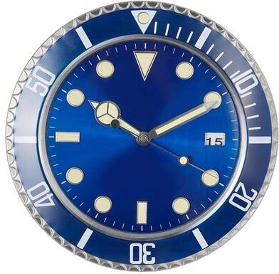 Uplift Picks Modern Minimalist Metal Wall Clock With Luminous Silent Quartz Design blue 12 Inches