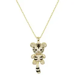 Tiger-Collier Länge 45+5cm bewegliche Details Karabinerverschluss Modeschmuck