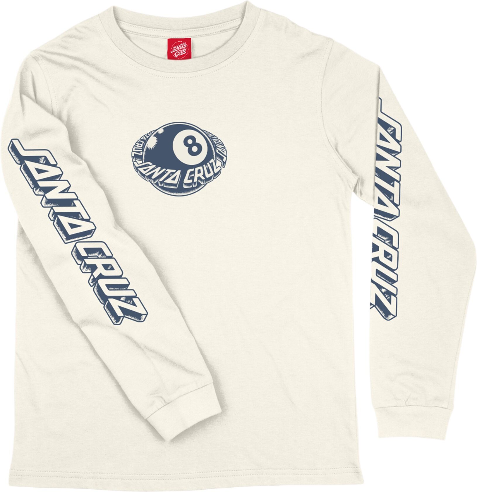 Langarmshirt SANTA CRUZ "YOUTH WINKOWSKI EIGHTH PLANET", Jungen, Gr. 9/10 (134), weiss (unbleached cotton), Obermaterial: 100% Baumwolle, normal, Shirts Langarmshirt unbleached cotton 9/10 (134)