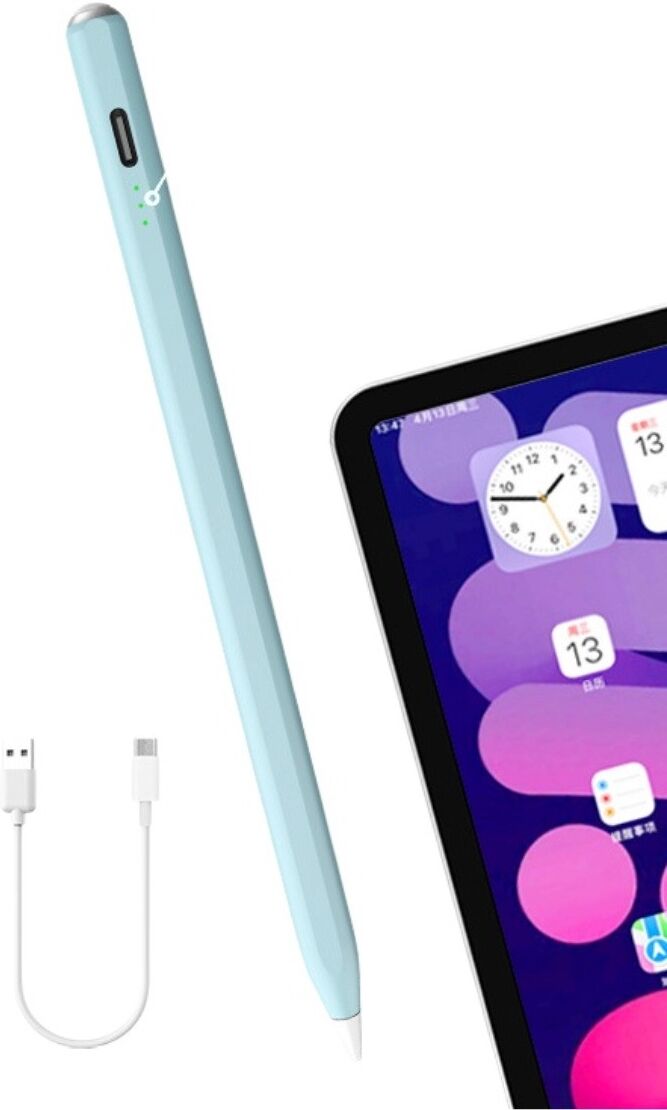 INF Magnetischer Touch-Stift, kompatibel mit Apple iPad (2018 und später) — 15-min Type-C Schnellladung, 3-LED Akkustand, Blau