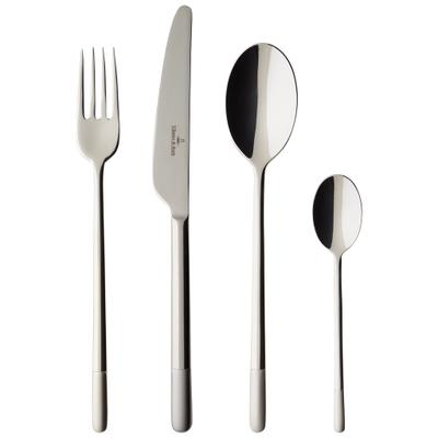Besteck-Set VILLEROY & BOCH "Tafelbesteck Ella 24er Set silber", silber, Essbesteck-Sets